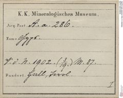 Etiketten zu Gips (NHMW-MIN-Aa286)
